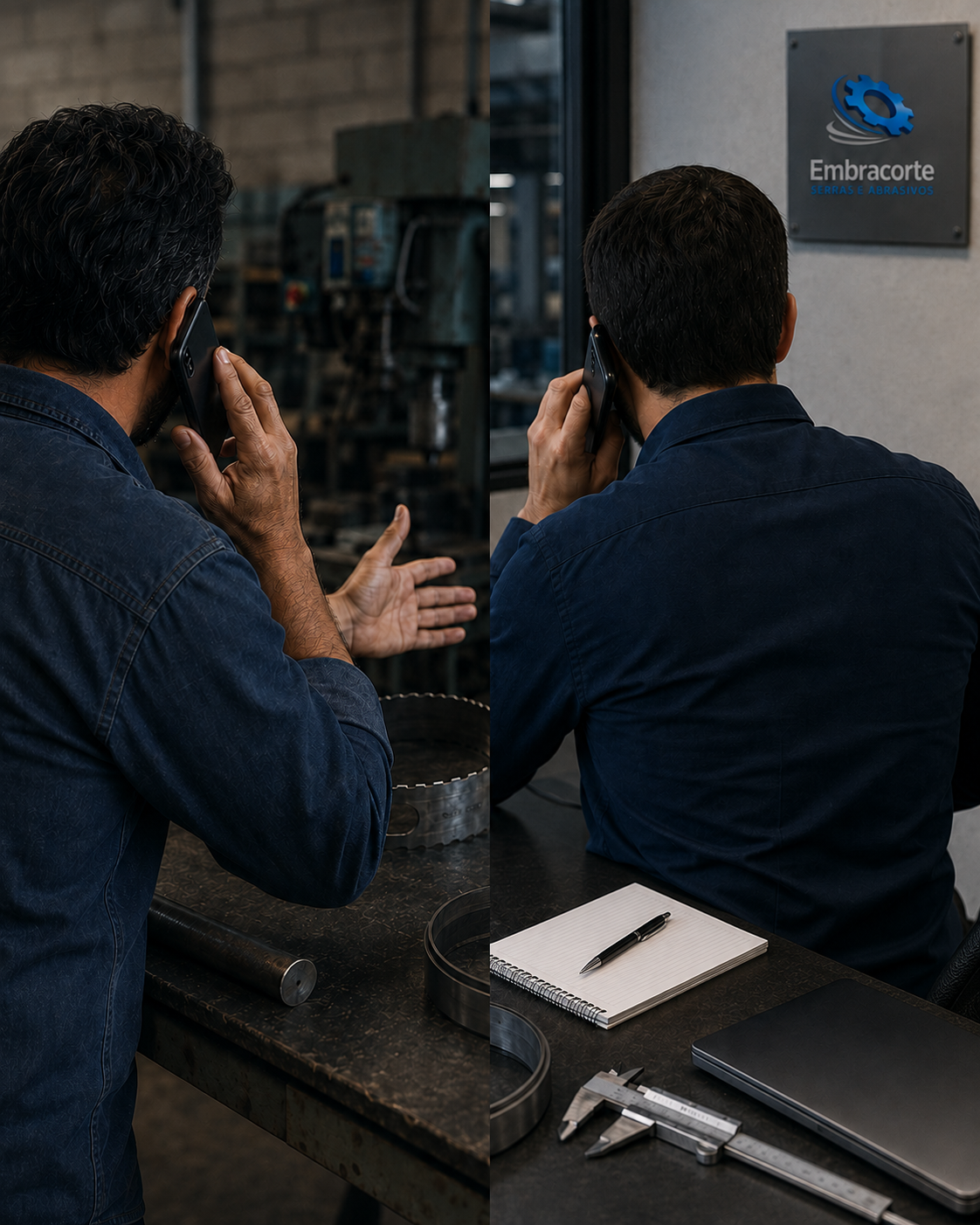Atendimento da Embracorte para entender a necessidade e a aplicação do cliente